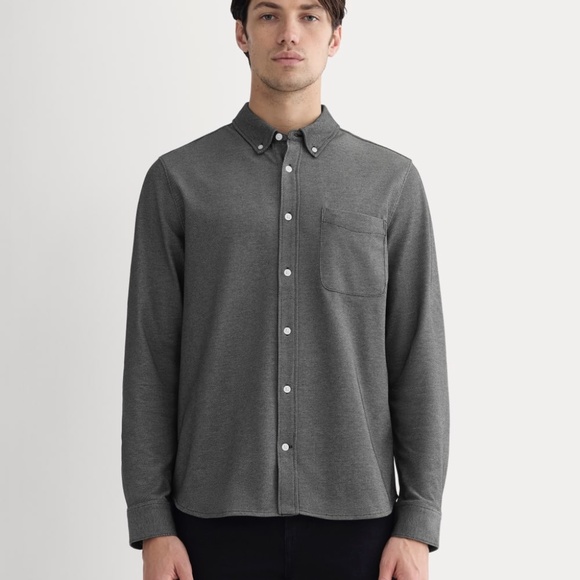 Everlane Men's Startup Shirt in Black Chambray, Size Medium, Cotton/Polyester - Picture 3 of 4